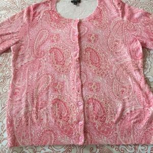 Talbots Spring weight 3/4 sleeve Beaded Sweater